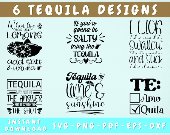 Tequila Quotes SVG Bundle 6 Designs Tequila Sayings SVG Etsy