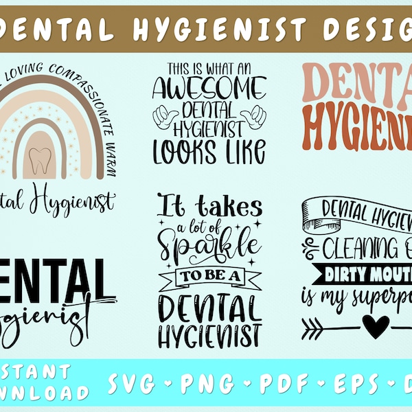 Dental Hygienist SVG Bundle, 6 Designs, Dental Sayings SVG, It Takes A Lot Of Sparkle To Be A Dental Hygienist SVG, Dental Hygienist Quotes