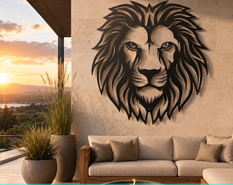 Majestic Lion Head Laser SVG, Lion Metal Wall Art DXF, Wildlife Plasma Cut File, CNC Laser Cutting Design