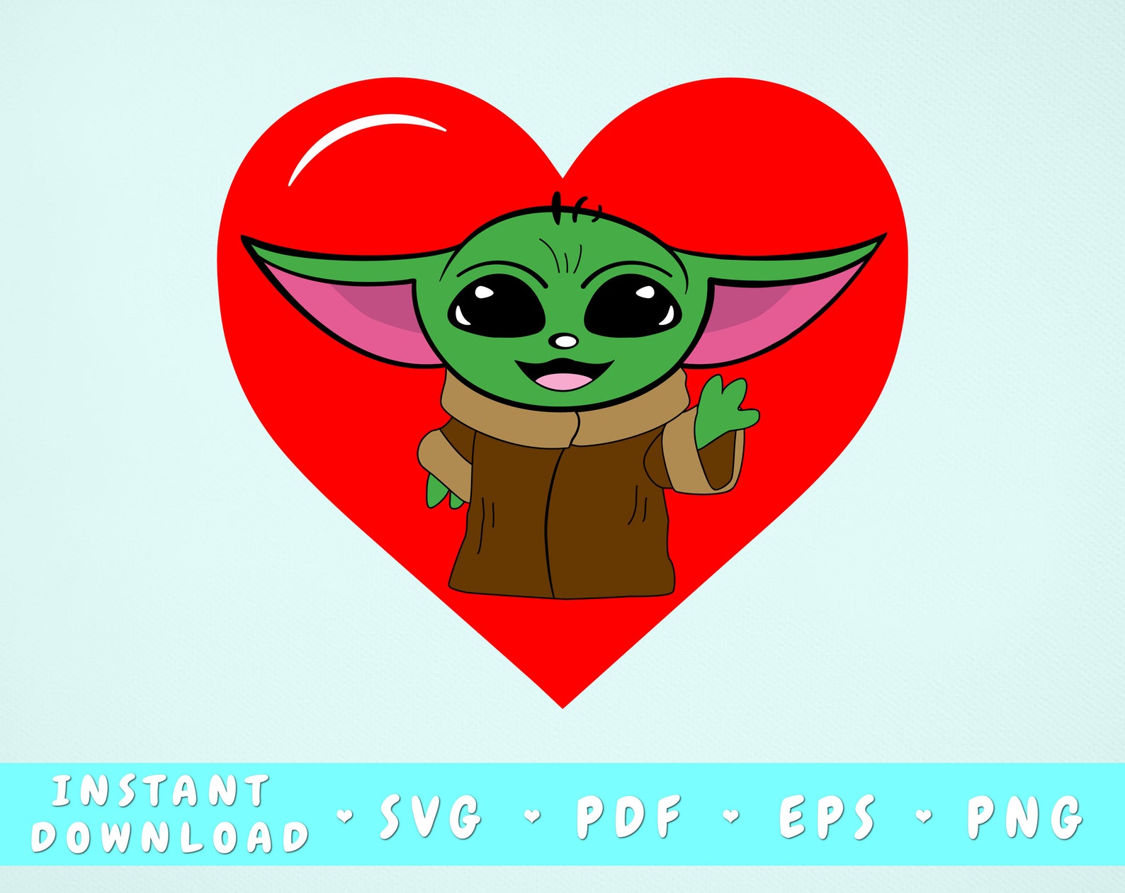 Baby Yoda Valentine SVG Star Wars Svg Mandalorian Svg Love | Etsy