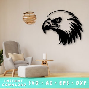 Condor Laser SVG Cut File, Condor Wall Art SVG, DXF, Eps, Condor Vector Cut File, Condor Laser Ready Svg