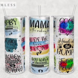 Pregnancy Quotes Tumbler Wrap, 20oz Skinny Tumbler PNG File, Seamless Tumbler Sublimation Design, Pregnancy Sayings Tumbler PNG