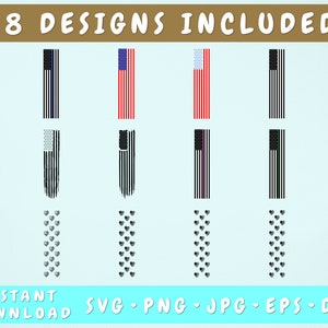 18 vlag glitter pen wraps, Amerikaanse vlag epoxy pen wrap SVG, Amerikaanse vlag pen wrap gesneden bestanden, vlag pen wrap silhouet, distressed vlag pen wraps