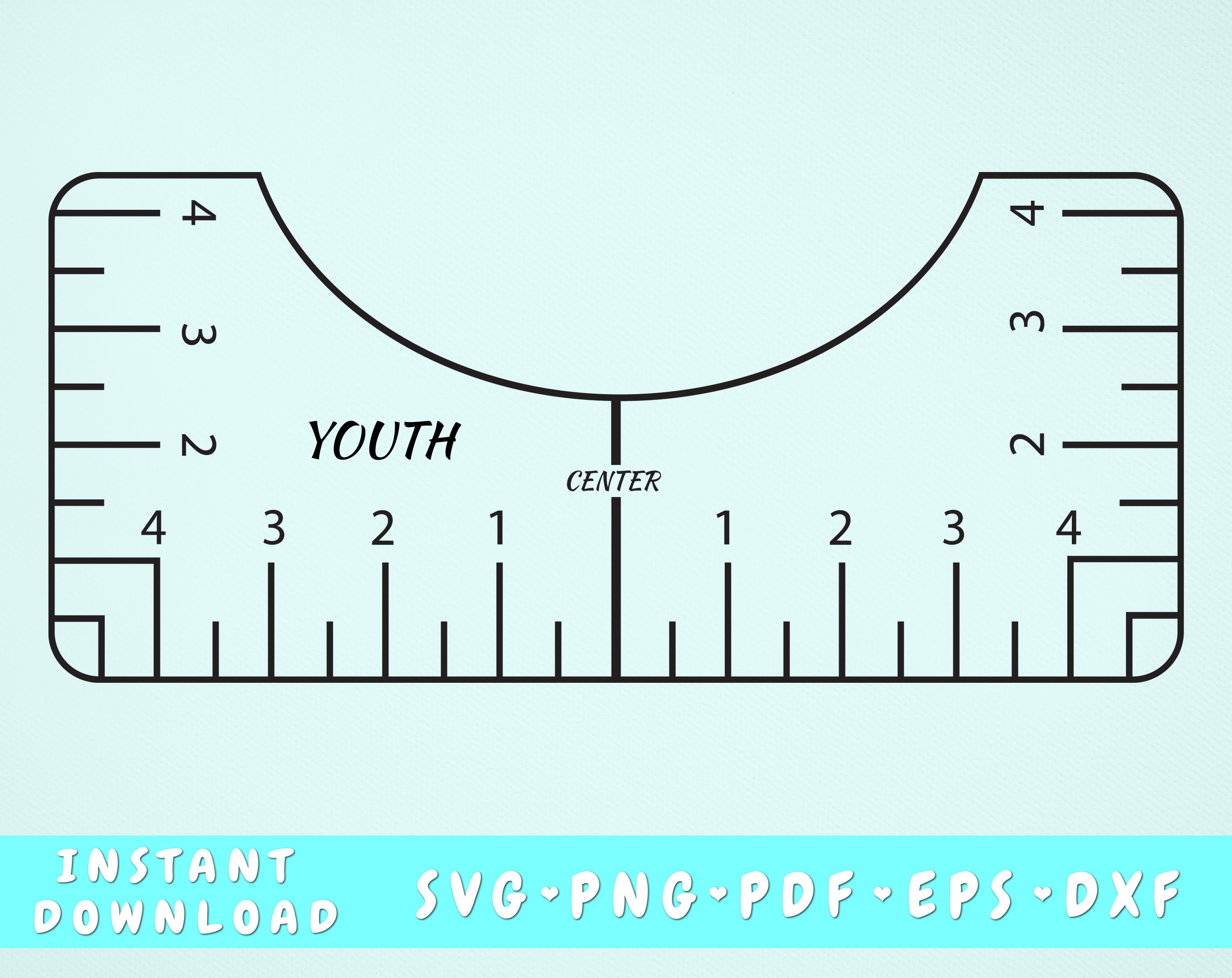 Tshirt Ruler SVG Bundle 4 Templates, T Shirt Alignment Tool Svg, Png, Pdf,  Eps, Dfx, Printable Shirt Placement Guide, Instant Download 