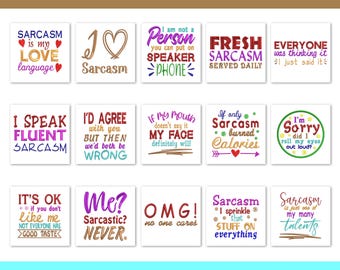 Sarcastic Embroidery Designs Bundle - 15 Designs, Funny Quotes Embroidery, Sarcastic Sayings Embroidery Files, Sarcastic PES Files