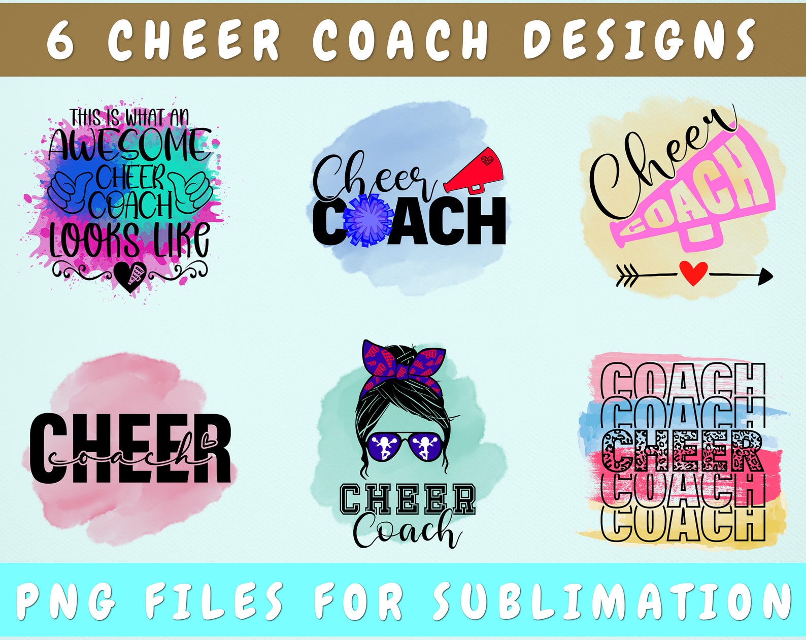 Cheer Coach Sublimation Designs Bundle 6 Cheer Coach PNG Etsy