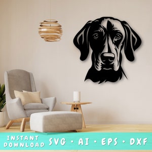 Vizsla Laser SVG Cut File, Vizsla Wall Art SVG, DXF, Eps, Vizsla Vector Cut File, Vizsla Face Laser Ready Svg