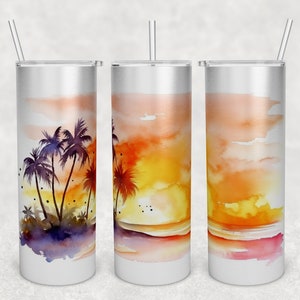 Beach Sunset Tumbler Wraps Bundle
