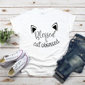 Blessed and cat obsessed svg