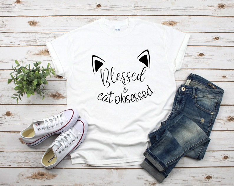 Blessed and cat obsessed svg