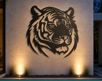 Tiger Head Laser SVG | Tiger Face DXF | Tiger Metal Art | CNC Plasma Cut File | Wildlife Wall Decor | Tiger Svg Cut File