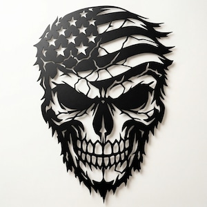 Patriotic Skull Flag SVG