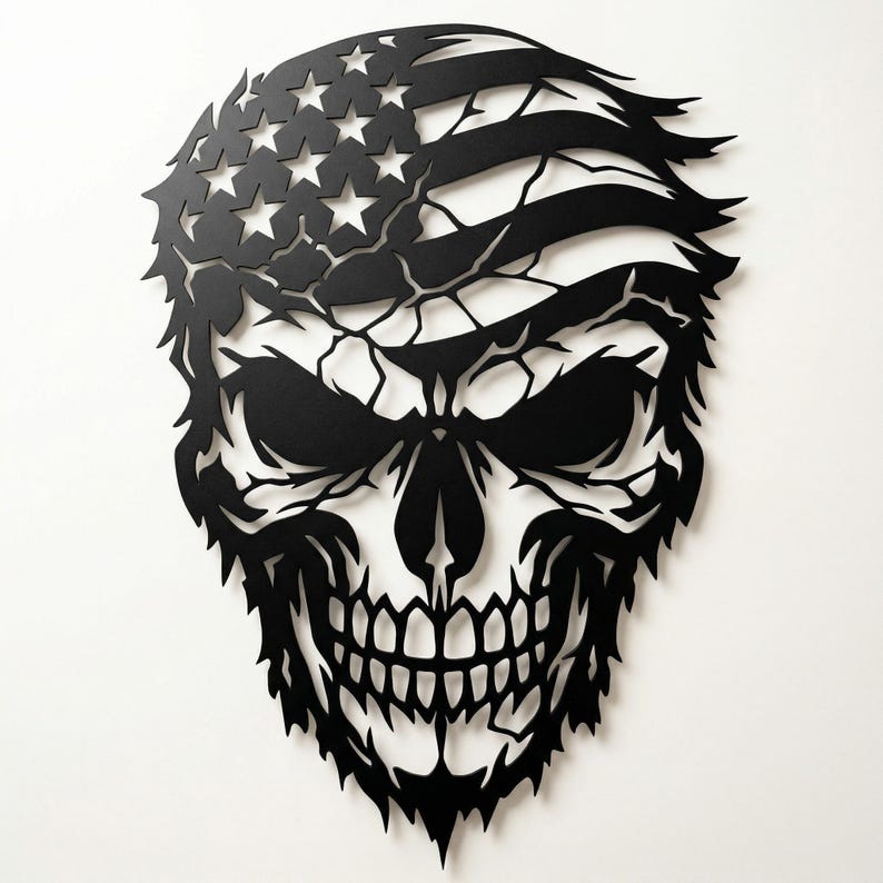 Patriotic Skull Flag SVG