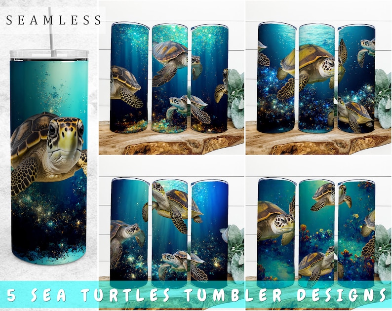 Sea Turtles Tumbler Wraps Bundle