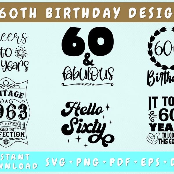 Cheers to 60 Years - Etsy