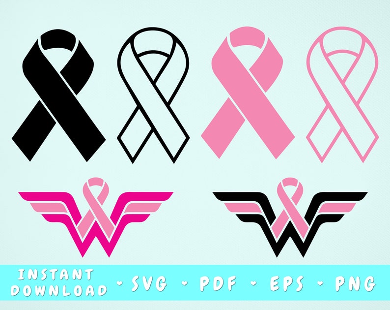 Download Cancer Ribbon Svg Bundle Wonder Woman Fight Cancer Svg | Etsy