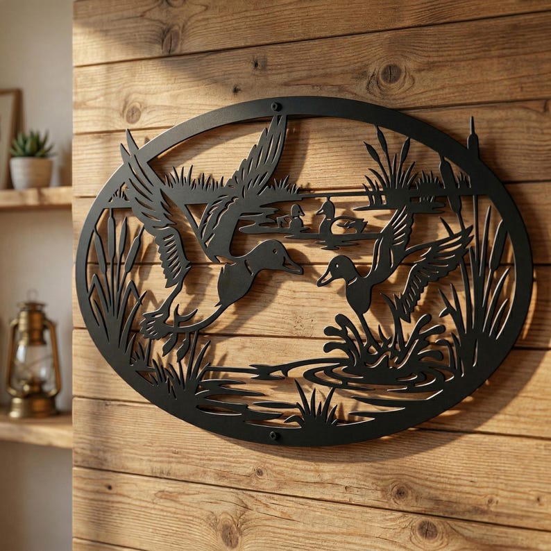 Duck Hunting Metal Sign SVG