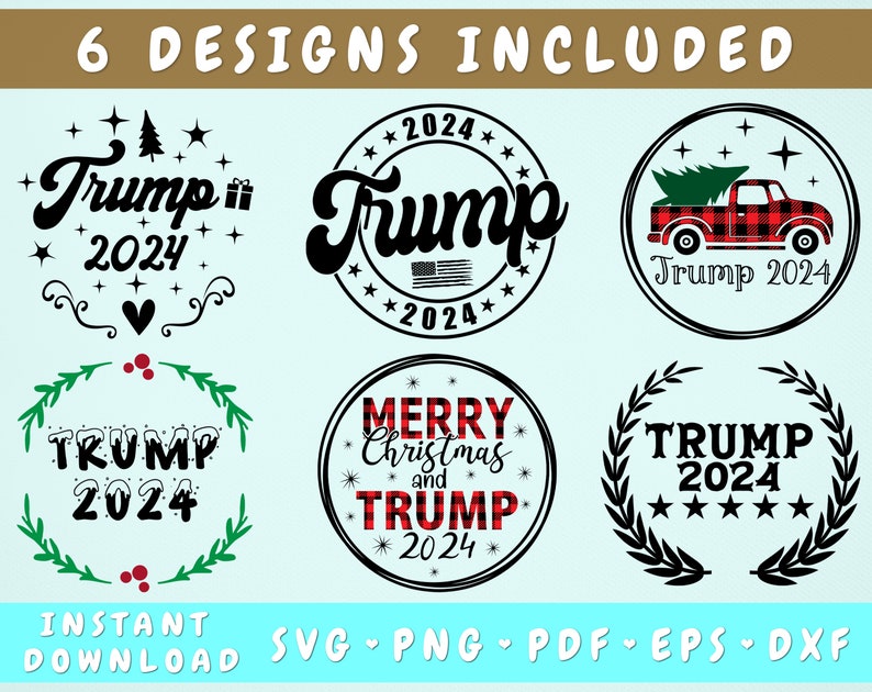Trump 2024 Ornament SVG Bundle 6 Designs Merry Christmas and Etsy