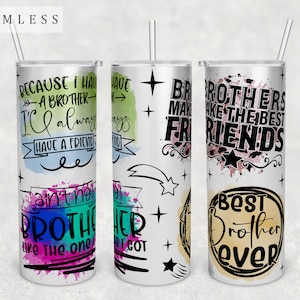 Brother Quotes Tumbler Wrap, Seamless Tumbler Sublimation Design, 20oz Skinny Tumbler PNG File, Brother Sayings Tumbler PNG, Best Brother