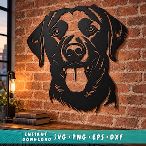 Labrador Retriever Laser SVG | Dog Face DXF | Labrador Metal Wall Art | CNC Plasma Cutting File | Dog Portrait Svg