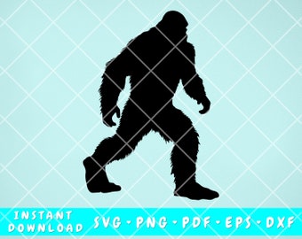 Bigfoot Silhouette SVG, Sasquatch SVG, Png, Bigfoot Clipart, Bigfoot Cut File, Bigfoot Design, Yeti SVG