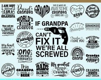 Opa Quotes SVG-bundel, 25 ontwerpen, opa Sayings SVG, grootvader SVG, opa Life Svg-bestanden knippen, opa Svg voor shirts, mokken