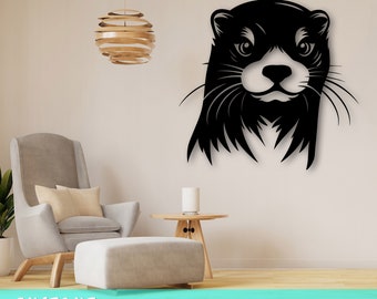 Otter Laser SVG Cut File, Otter Wall Art SVG, DXF, Eps, Otter Vector Cut File, Otter Laser Ready Svg