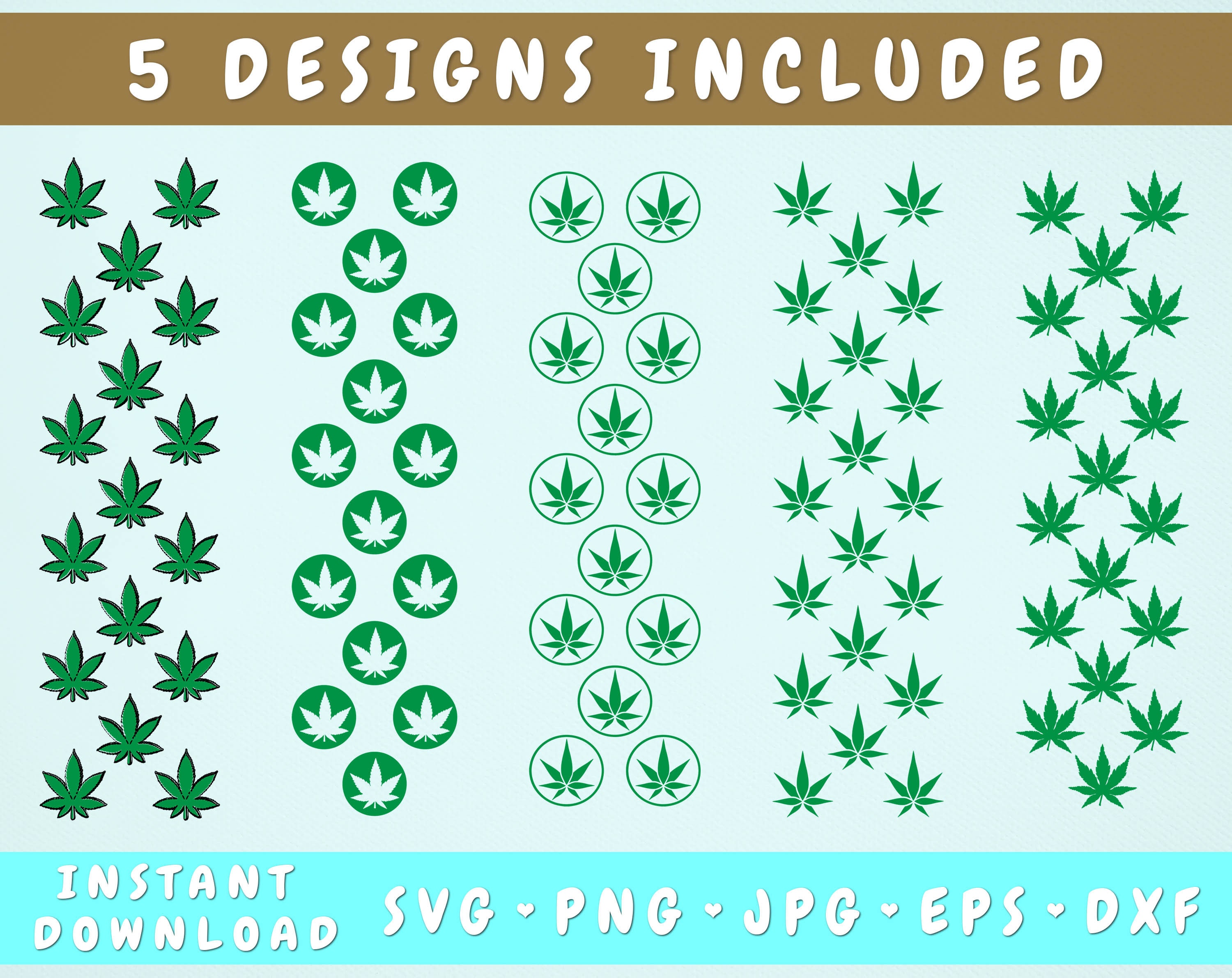 5 Pot Leaf Glitter Pen Wraps, Pot Leaf Epoxy Pen Wrap SVG, Pen Wrap Cut Files, Cannabis Pen Wrap Silhouette, Weed Pen Wrap Stencil