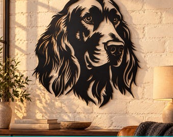 Arquivo SVG para corte a laser de Setter Irlandês | Arquivo DXF de Setter Irlandês | Arte de parede em metal com cachorro | Arquivo para corte a plasma | Design para corte CNC | SVG de Setter Irlandês | Decoração para retrato de animal de estimação