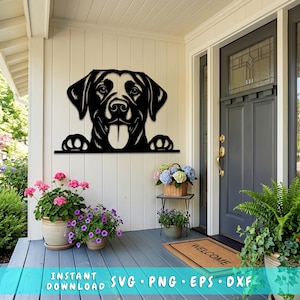 Spähender Labrador Retriever Laser SVG | Lustiger Labrador Hund Metall Wand Kunst DXF | CNC-Plasma-Schnittdatei | Laser geschnittenes Hundeschild | Bauernhaus Haustier Dekor