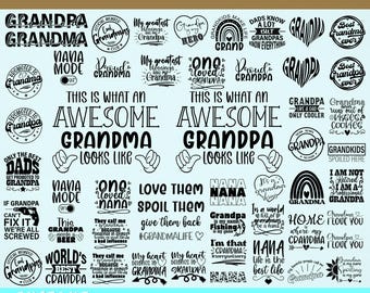 Grandparents Quotes SVG Bundle, 50 Designs, Grandparents Sayings SVG, Grandpa and Grandma SVG, Grandma and Grandpa Life Svg Cut Files