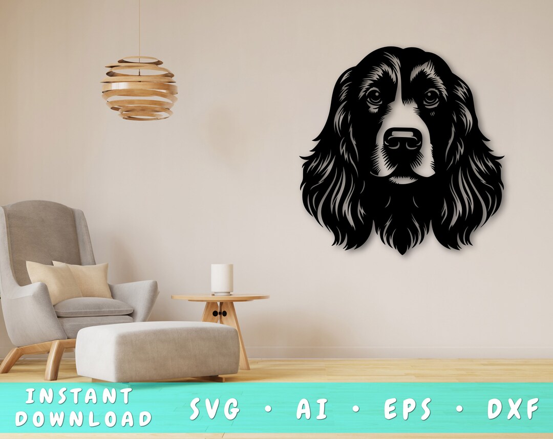 Cocker Spaniel Laser SVG Cut File Cocker Spaniel Wall Art - Etsy