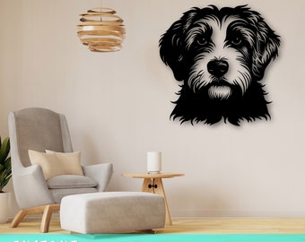 Aussiedoodle-Laserschneiddatei (SVG), Aussiedoodle-Wandbild (SVG, DXF, EPS), Aussiedoodle-Vektorschneiddatei, Aussiedoodle-Laser-SVG