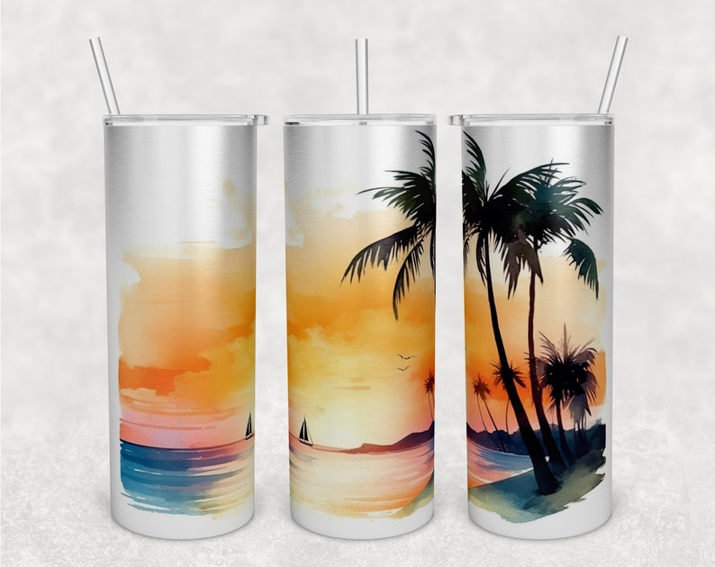 Beach Sunset Tumbler Wraps Bundle