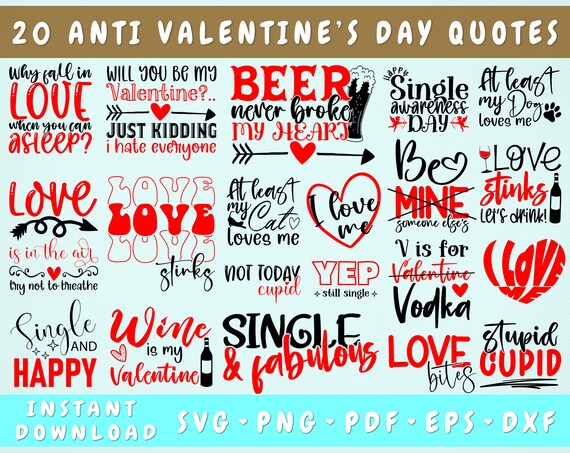 Anti Valentine's Day SVG Bundle 20 Designs - Etsy Anti Valentine's Day SVG Bundle 20 Designs - Etsy