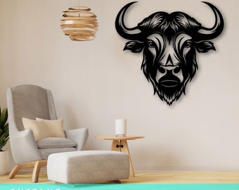 Buffalo Laser SVG Cut File, Buffalo Wall Art SVG, DXF, Eps, Buffalo Vector Cut File, Buffalo Laser Ready Svg