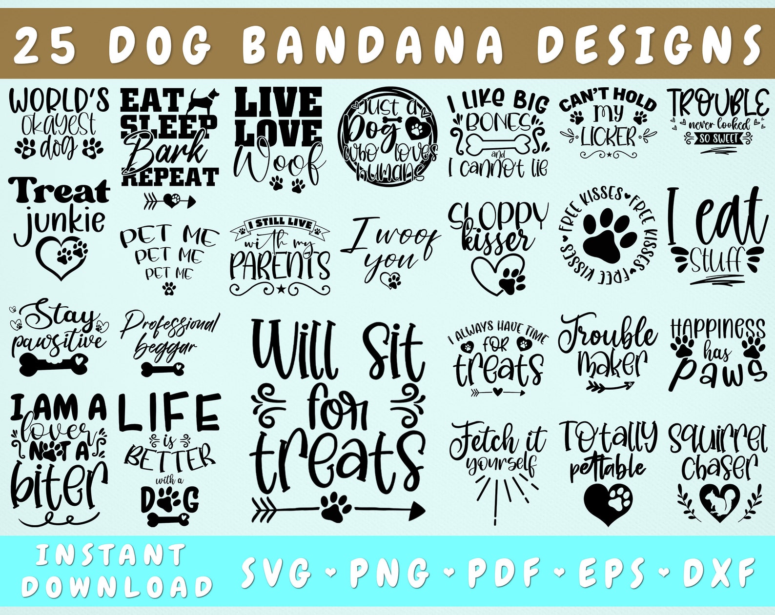 Dog Bandana SVG Bundle 25 Designs Dog Bandana Sayings SVG - Etsy Australia