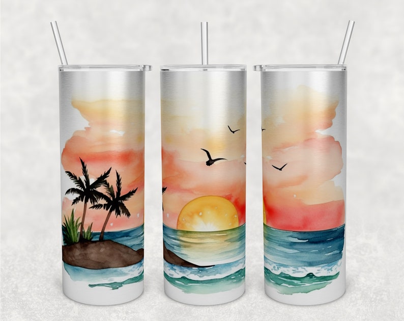 Beach Sunset Tumbler Wraps Bundle