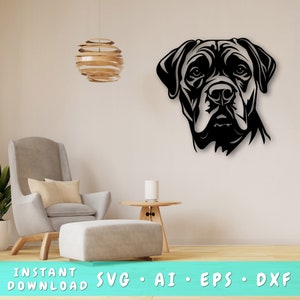 Cane Corso Laser SVG-bestand knippen, Cane Corso Wall Art SVG, DXF, Cane Corso hoofd vector gesneden bestand, Cane Corso Laser Ready Svg, Cane Corso Cnc