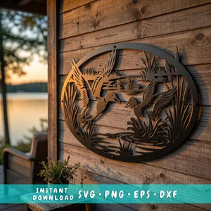 Duck Hunting Metal Sign SVG
