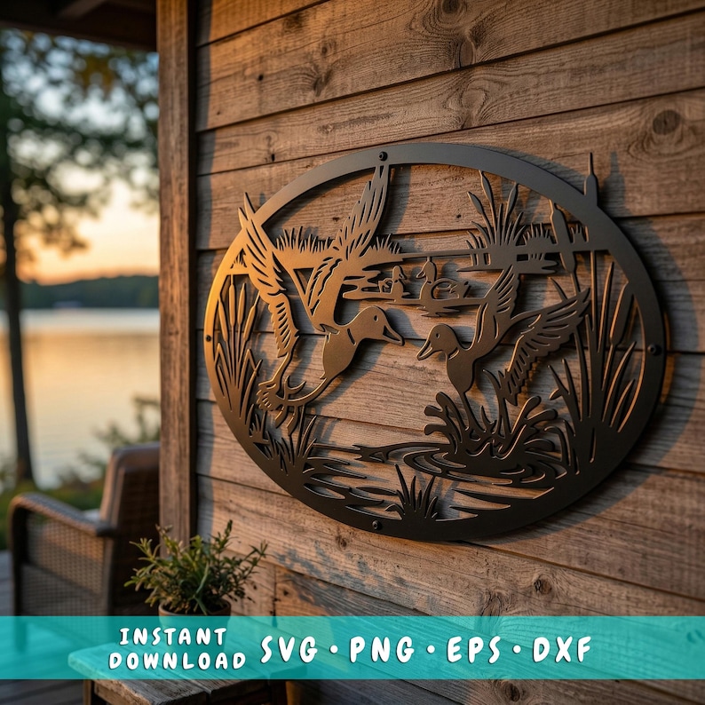 Duck Hunting Metal Sign SVG