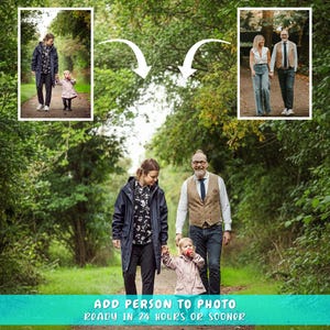 Photo Merge Service, Combine Pictures Into One, Add People to Family Photo,  Professional Photo Editing