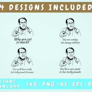 Dr Now Svg - 4 modèles, Dr Nowzaradan Funny Svg, Fichiers coupés pour Cricut, Silhouette