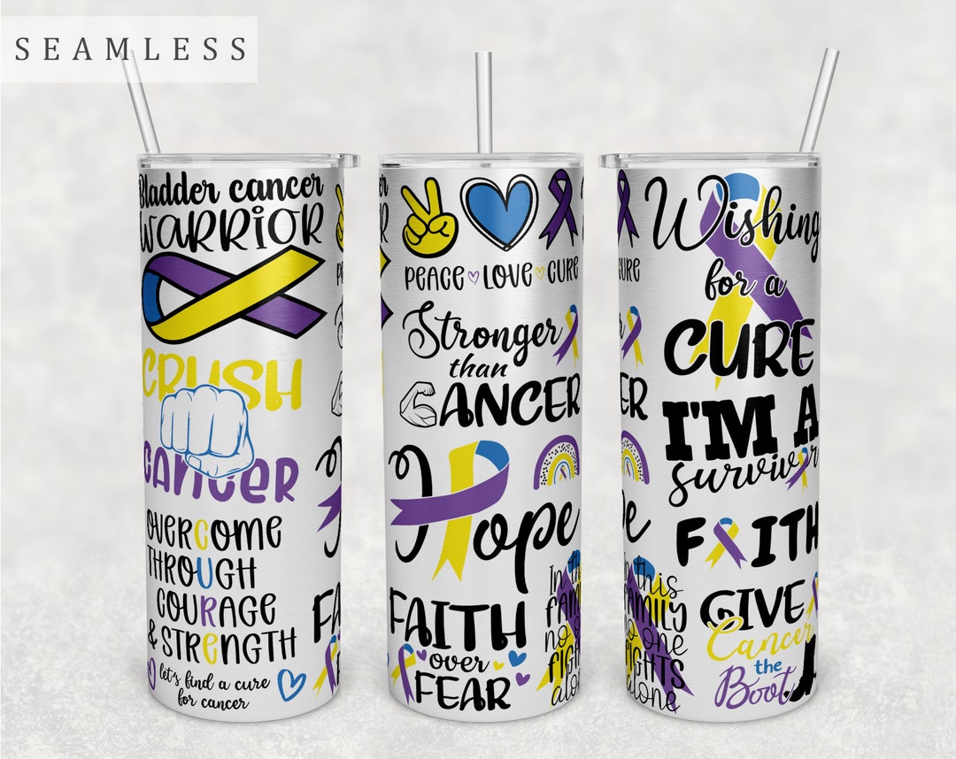 Bladder Cancer Awareness Tumbler Wrap, 20oz Skinny Tumbler PNG File