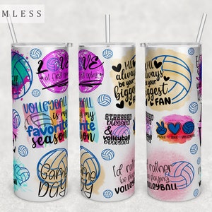 Volleyball Quotes Tumbler Wrap, Seamless Tumbler Sublimation Design, 20oz Skinny Tumbler PNG File, Volleyball Sayings Tumbler PNG
