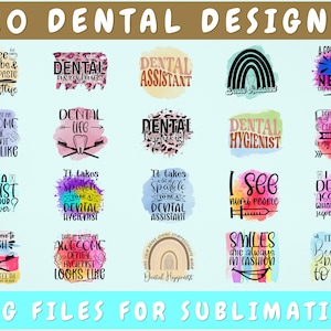 Dental Sublimation Designs Bundle, 20 Designs, Dental PNG Files For Sublimation, Dentist PNG, Dental Assistant PNG, Dental Hygienist Png