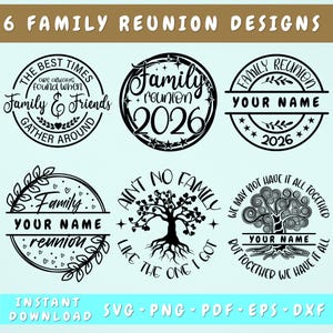 Family Reunion 2026 SVG Bundle, 6 Designs, Family Reunion Shirt SVG, Family Reunion Cut Files, We May Not Have It All Together SVG