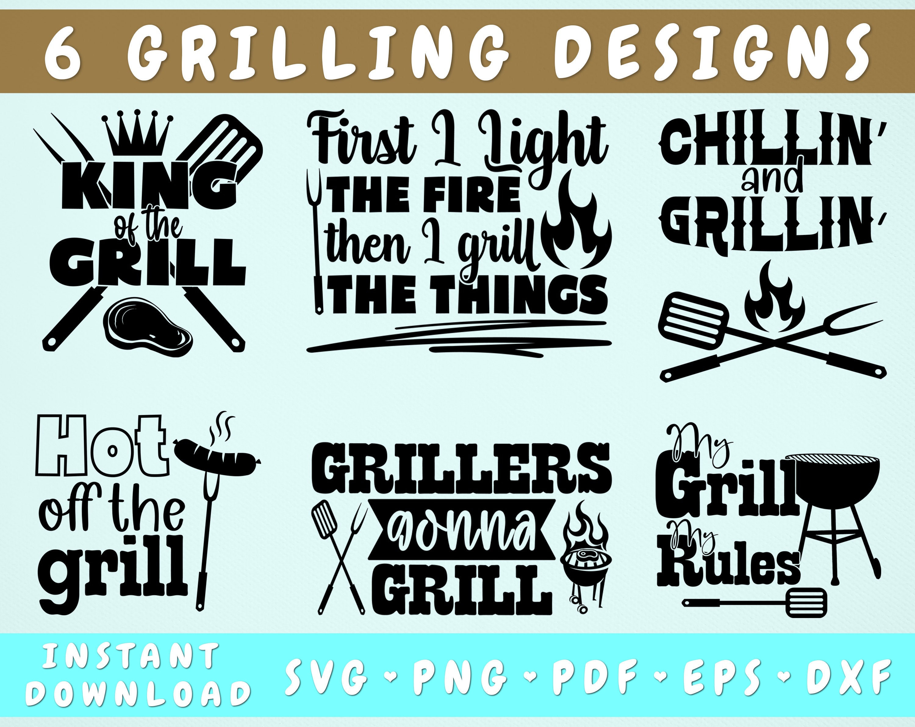 Grilling Quotes SVG Bundle 6 Designs Grilling Sayings SVG Etsy