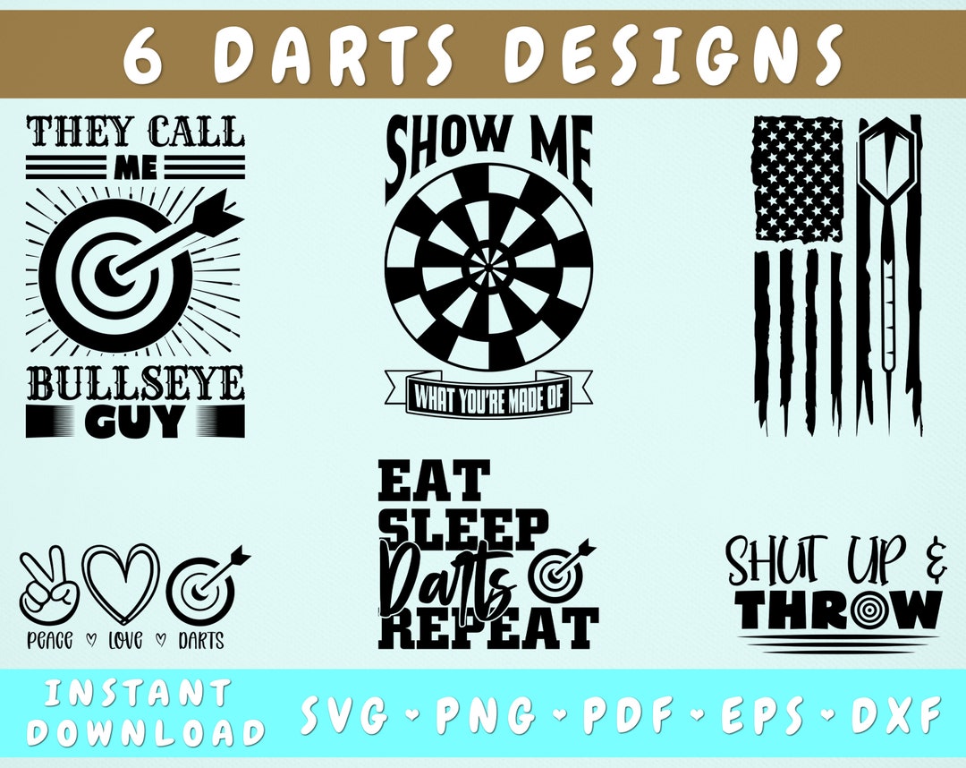 Darts SVG Bundle, 6 Designs, Darts Quotes SVG Cut Files, Darts Sayings