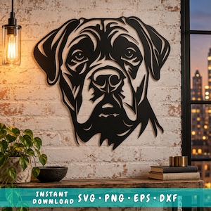 Cane Corso Laser-SVG-Schnittdatei, Cane Corso Wandbild SVG, DXF, Cane Corso Kopf Vektor-Schnittdatei, Cane Corso Laser-fähige SVG-Datei, Cane Corso CNC-Datei
